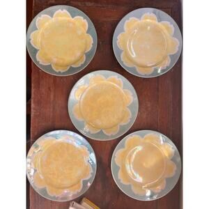 Vintage Japanese Hand painted Salad or Dessert Plates Lusterware 1920s
 Set of 5